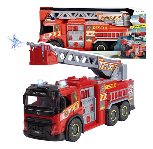 Camion Bomberos Gigante Dickie Toys Lanzador Agua Luz Sonido