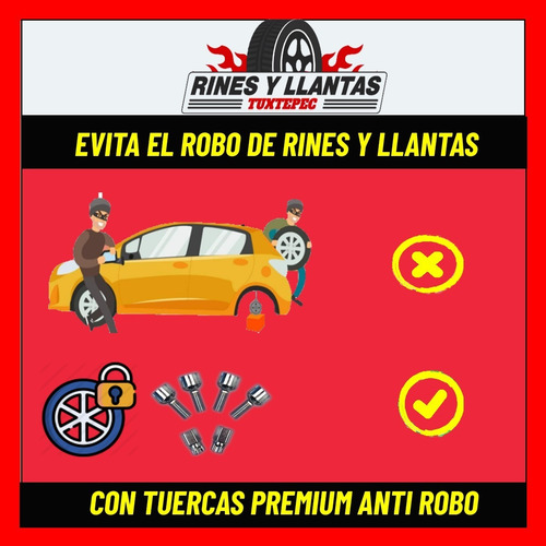 Kit De 4 Birlos De Seguridad Para Volkswagen Gol 12x1.5