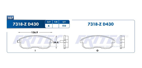 Balatas Delanteras Nissan Sentra 2.5l 2002-2005 Fritec