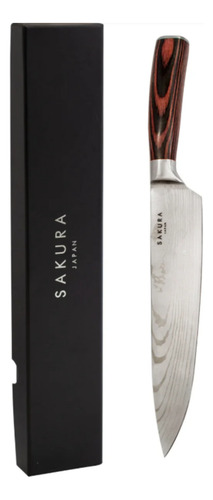 Cuchillo Chef Sakura Acero Inoxi Pro Ebano Brown 33 Cm