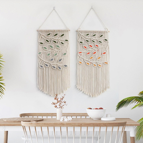 Nuevo Tapiz Rústico De Macramé For Colgar En La Pared, Borla