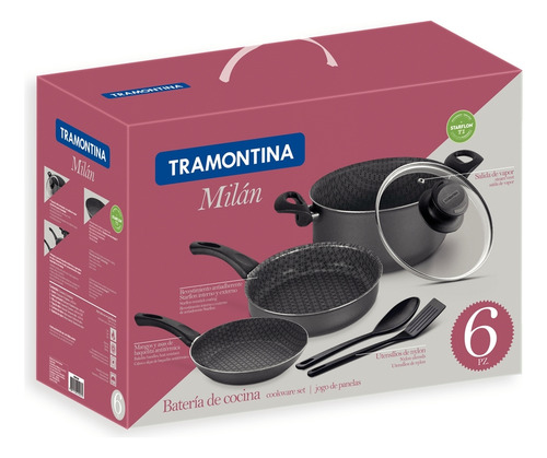Batería De Cocina Tramontina 6 Pz Antiadherente Starflon