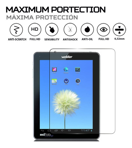 Protector Mica Pantalla Para Tablet Wolder Mitab Diamond