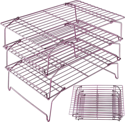 Cooling Rack For Baking Cooking Stackable 3 Tier Steel