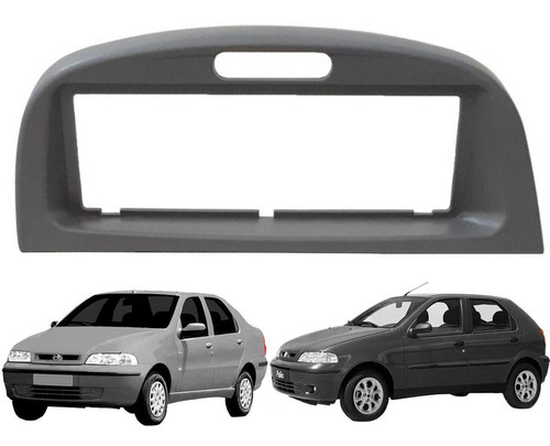 Frente 1 Din Marco Adaptador Estereo Fiat Palio Siena Gris