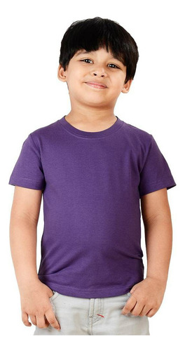 Camisa Camiseta Básica Infantil E Juvenil Roxa Lisa Promoção