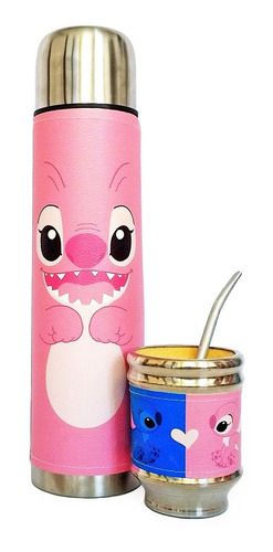 Imagen 2 de 7 de Termo Y Mate Y Termo Acero 1 Litro Madera Stitch 2