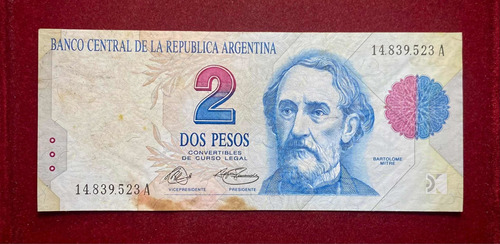 Billete 2 Pesos Convertivles 1er Diseño Bottero 3011 Serie A