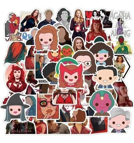 Imagen 7 de 10 de Wanda Visión - Marvel - Set De 50 Stickers / Calcomanías