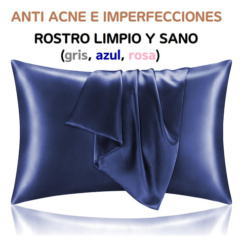 Funda De Almohada Seda Anti Acne Granos Espinillas Cobertor