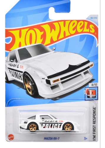 Mazda Rx-7 Blanco Policia Hot Wheels 2024