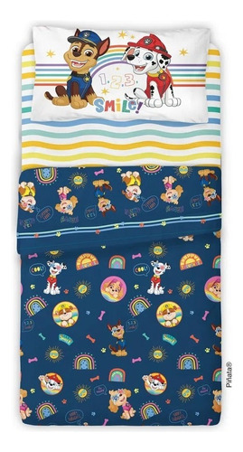 Sabanas Infantil De Paw Patrol Para Cama 1 1/2 Plaza 90x190