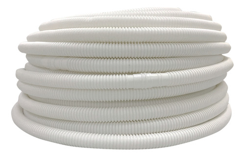 Mangueira Plástica Corrugada Dreno Split Conector Liso 50 Mt Cor Branco