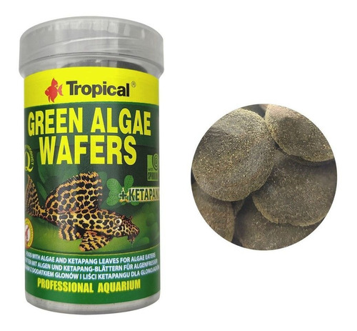 Tropical Ração Vegetal Peixes Herbívoros Green Algae 45g