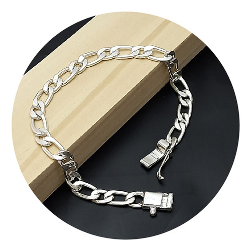 Pulsera Modelo Fígaro Para Hombre Plata 950 16 G.