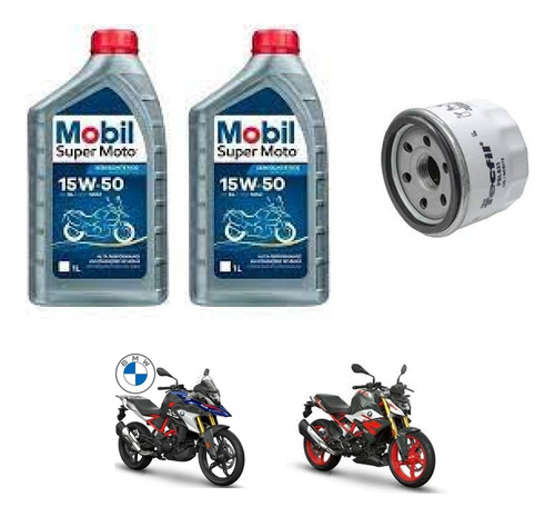 Filtro De Oleo + 2 Litros Mobil 15w-50 P/ Bmw 310gs / G 310r