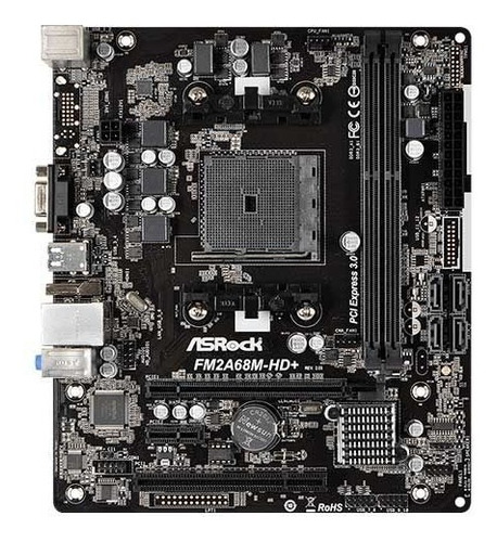 Placa Mãe Asrock Fm2a68m-hd+ R2.0 Ddr3 Fm2+ / Fm2