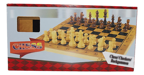 Juegos De Madera 3 En 1 (ajedrez, Damas Y Backgammon) - 35cm