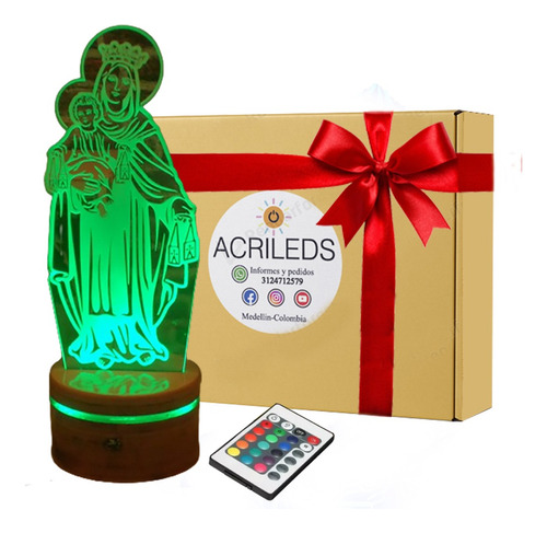 Lámparas Led 3d Acrílico. Virgen Del Carmen 