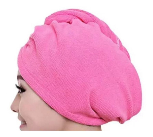 Prática Toalha Touca P/ Secar O Cabelo Com Elástico E Botão