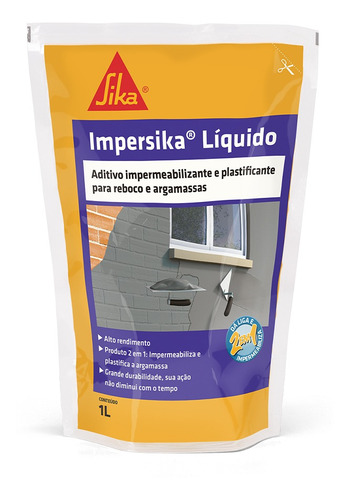 Imagem 1 de 5 de Aditivo Que Impermeabiza E Dá Liga Na Massa Impersika 1 L