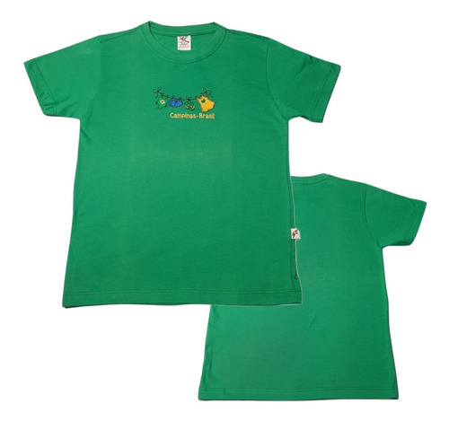 Camiseta Campinas Brasil Infantil Bordada De Ótima Qualidade