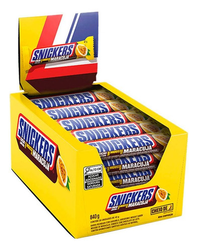 Chocolate Snickers Mousse De Maracuya Caja 20 Unidades X 42g