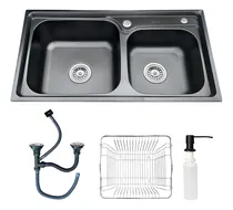 Comprar Cuba Dupla Gourmet Pia Cozinha Inox Preto Acessório Brinovar