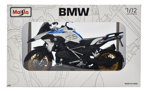 Bmw R1250 Gs Motocicleta A Escala 1/12 Maisto Color Blanco Blanco/negro