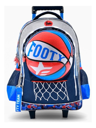 Mochila Footy 18 Pulgadas Con Carro Basket Con Aro