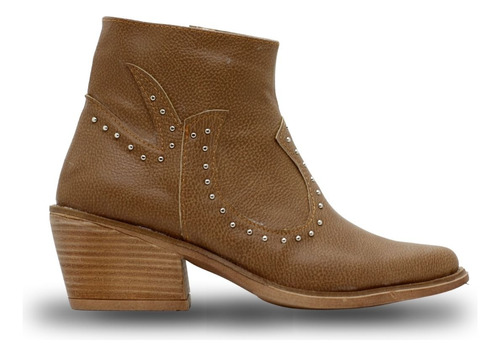 Botas Texanas Mujer Francia Cuero Eco Liviana Taco Medio