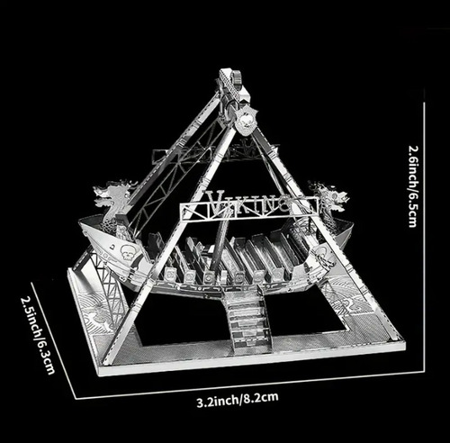 Rompecabezas Metálico 3d, Modelo De Barco Vikingo