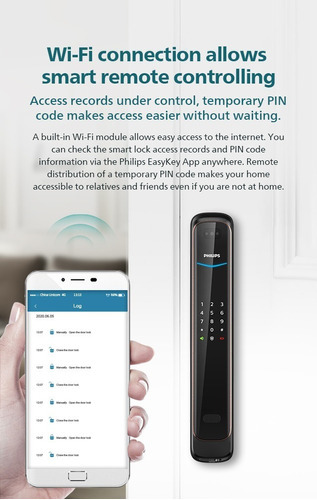 Imagen 9 de 10 de Philips Smart Locks Argentina Ddl702-8hws Black (38-60) 60b