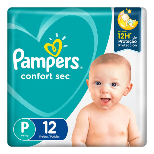 Pañales Pampers Confort Sec Max  P x 12 unidades