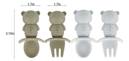 Set De Alimentación De Bebé De Silicona De Pandaear, Led Del