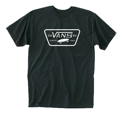 Remera Vans Lifestyle Hombre Full Patch Negro-blanco Cli