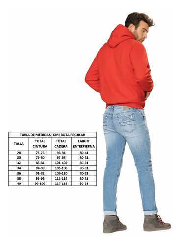 Imagen 2 de 2 de Jean Hombre Lycrado Regular Cromo Jeans Ref:20012044