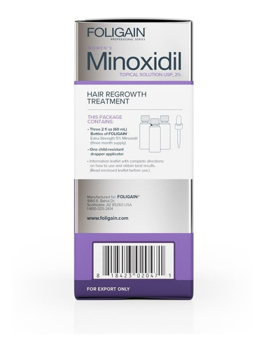 Imagen 3 de 5 de Foligain Minoxidil 2% Para Dama Tratamiento 3 Meses