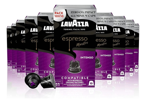 100 Cápsulas Café Lavazza Maestro Intenso  Espresso 