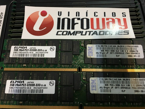Imagem 5 de 10 de Memoria Ecc Reg 2x2gb Pc2-3200r Dell Poweredge 1800 / 2800