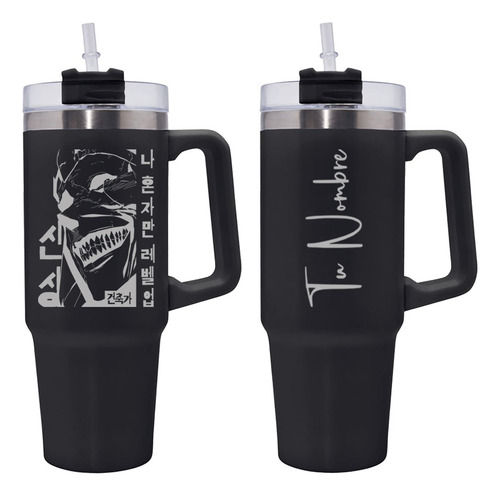 Termo De Solo Leveling, Anime, Con Personalizado Negro