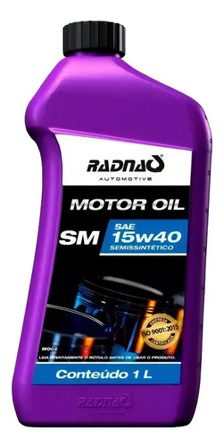 Óleo Semi Sintético Carro 15w40 Sm Motor Oil Radnaq 1l