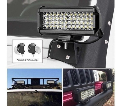 Imagen 6 de 6 de 2 Faros 48 Led Alta/baja Estrobo C/base 12/80v Auto Moto 4x4