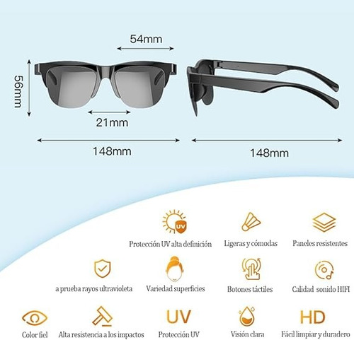 Lentes Gafas Inalámbricas Inteligentes Bluetooth Touch