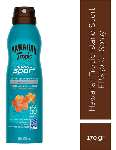 Protector Solar En Spray Hawaiian Tropic Island Sport Fps 50 Ultra Light 170g