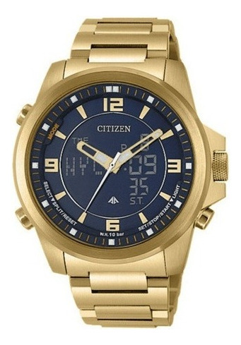 Relógio Citizen World Time Anadigi Gmt Tz10155u / Jn5002-50e