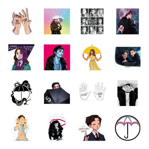 50 Stickers The Umbrella Academy - Etiquetas Autoadhesivas