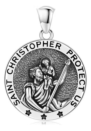 Colgante San Christopher Protector En Plata Fina 950