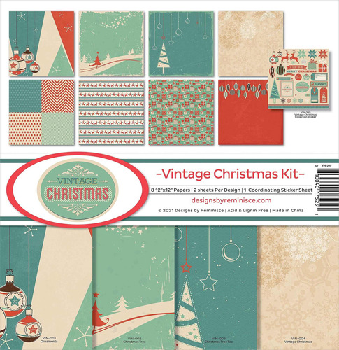 Reminisce Kit Coleccion Albume Recorte Navidad Vintage