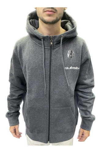 Campera Canguro Quiksilver Bayrise Grey Black (c/3 Fijas)